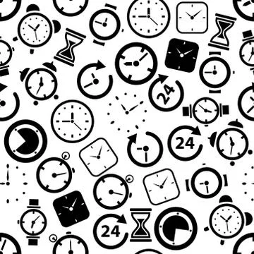 Time seamless pattern Stock Illustration