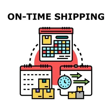 On time secure shipping and delivery schedule planning Stock Illustration