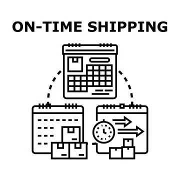 On time secure shipping and delivery schedule planning Stock Illustration
