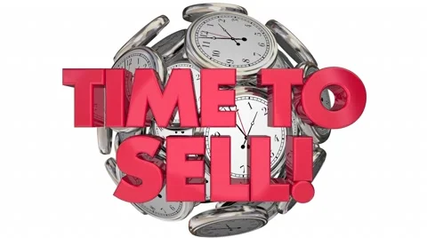 Time to Sell Clocks Sales Make Money Words 3d Animation Stock Footage 63151787