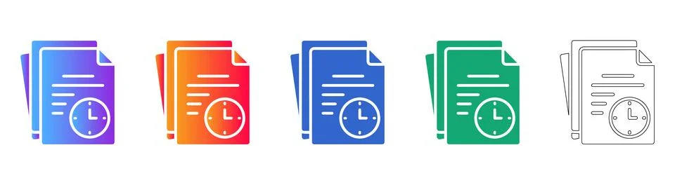 Time Sensitive Document Icons Ilustração Stock