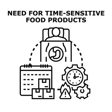 Time sensitive food managing expiring deadline strategy Stock Illustration