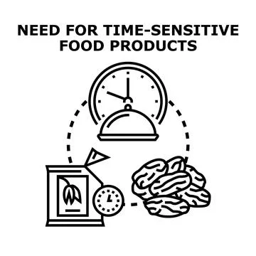 Time sensitive food needing fast delivery concept Stock Illustration