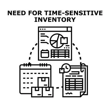 Time sensitive inventory management planning and delivery concept Stock Illustration