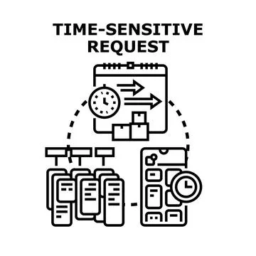 Time sensitive request concept with urgent online tasks Illustrazione stock