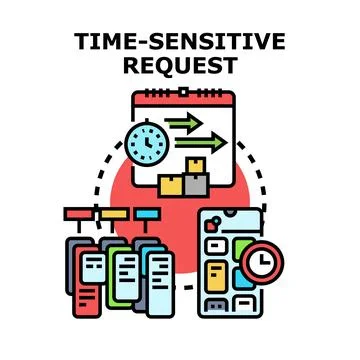 Time sensitive request concept with urgent online tasks 스톡 일러스트