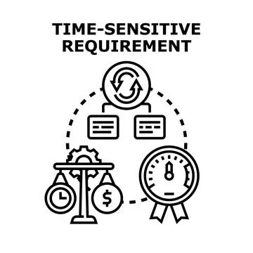 Time sensitive requirement concept illustrating urgent business task manageme Stock Illustration