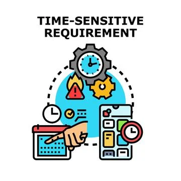 Time sensitive requirement concept for urgent task development Stock Illustration