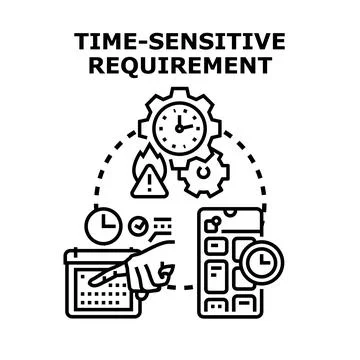 Time sensitive requirement concept for urgent task development Stock Illustration