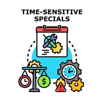 Time sensitive specials and limited offers concept Stock Illustration