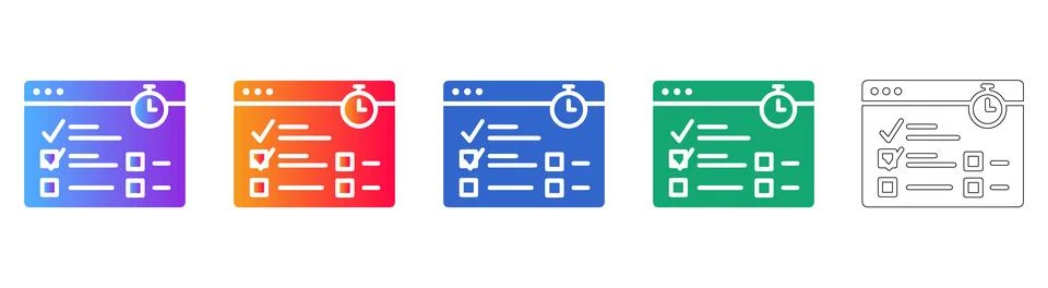 Time Sensitive Task List Interface Icons Stock Illustration