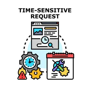 Time sensitive urgent request management deadline planning Stock Illustration