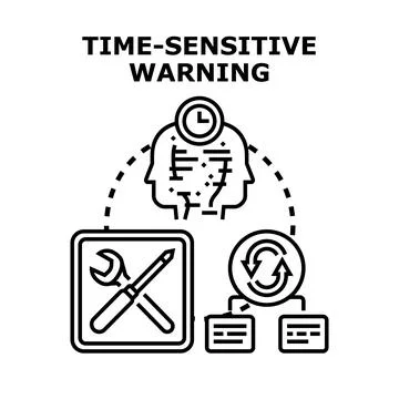 Time sensitive warning concept with system maintenance 스톡 일러스트
