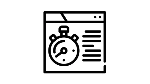 Time for seo optimization black icon animation Stock Footage 156654571