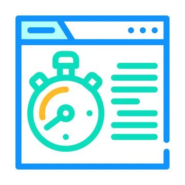 Time for seo optimization color icon vector illustration Stock Illustration