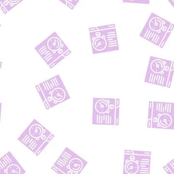 Time for seo optimization glyph vector seamless pattern 스톡 일러스트