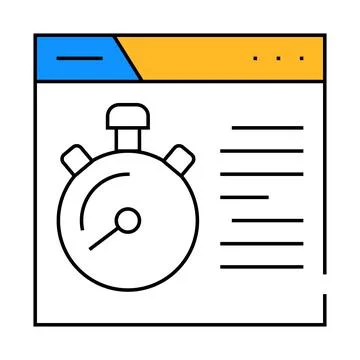 Time for seo optimization icon color illustration Stock Illustration