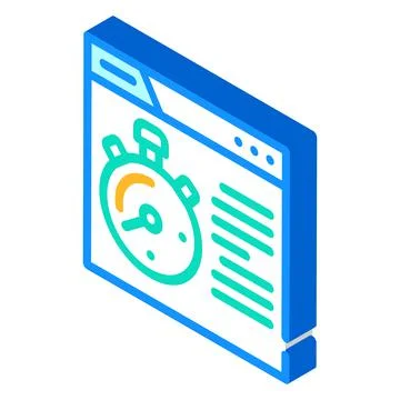 Time for seo optimization isometric icon vector illustration Stock Illustration