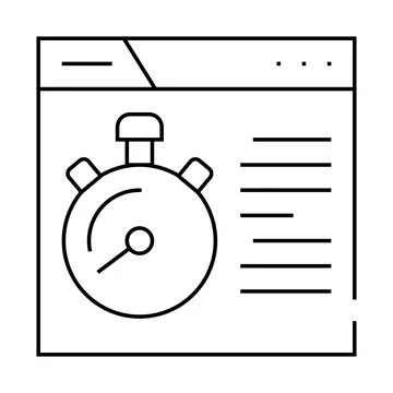 Time for seo optimization line icon vector illustration 스톡 일러스트