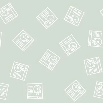 Time for seo optimization line vector seamless pattern Stock Illustration