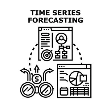 Time series forecasting for business analytics and data future planning Stock Illustration