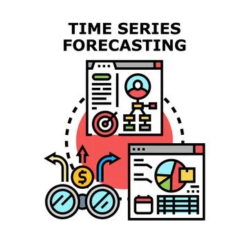 Time series forecasting for business analytics and data future planning Stock Illustration