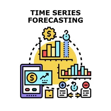 Time series forecasting data analysis strategy optimizing business Stock Illustration