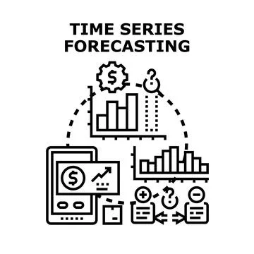 Time series forecasting data analysis strategy optimizing business Stock Illustration
