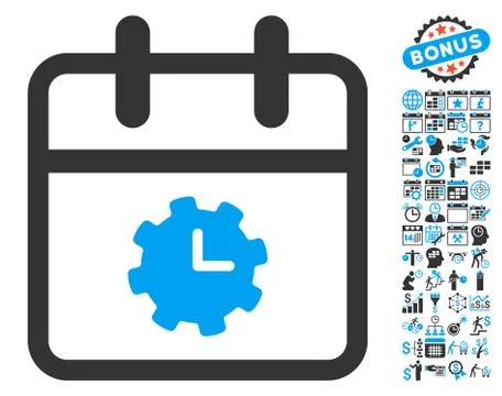 Time Service Day Flat Vector Icon With Bonus Illustrazione stock