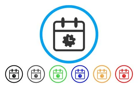 Time Service Day Rounded Icon Stock-Illustration