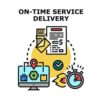 On time service delivery providing efficient logistics support Stockillustratie