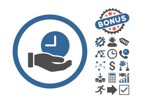 Time Service Flat Vector Icon With Bonus Stock-Illustration