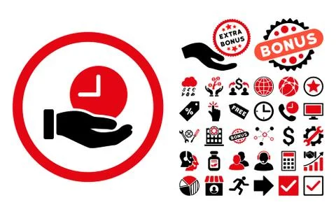 Time Service Flat Vector Icon with Bonus Stock-Illustration