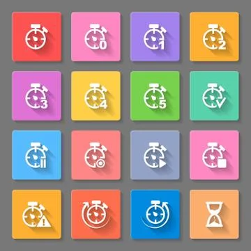 Time - set of flat icons Stock Illustration