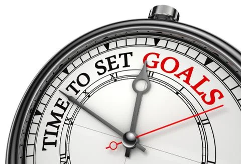 Time to set goals concept clock Illustrazione stock