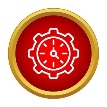 Time setting gear icon controlling time management Stock Illustration