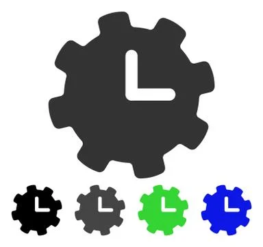 Time Settings Flat Icon Stock-Illustration