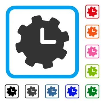 Time Settings Framed Icon Stock-Illustration