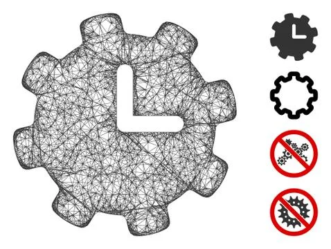Time Settings Web Vector Mesh Illustration Stock Illustration