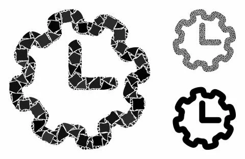 Time setup Composition Icon of Irregular Pieces Stock-Illustration