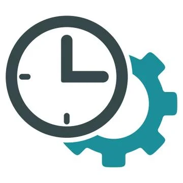 Time Setup Flat Icon Stock Illustration