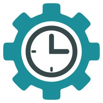Time Setup Flat Icon Stock Illustration