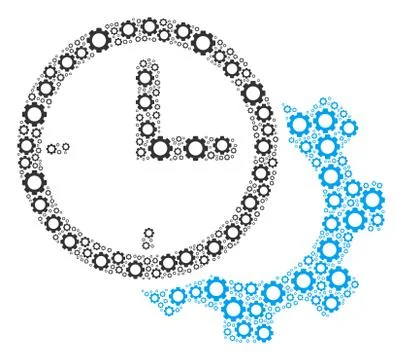 Time Setup Gear Collage of Cogs Stock Illustration