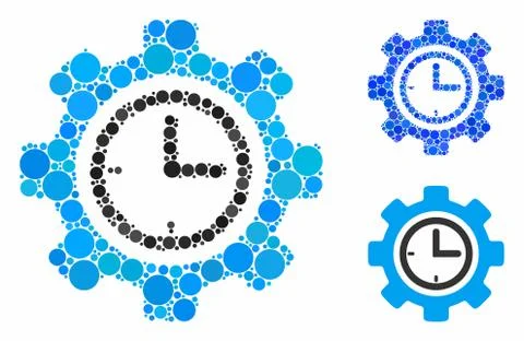 Time setup gear Composition Icon of Round Dots Stock-Illustration
