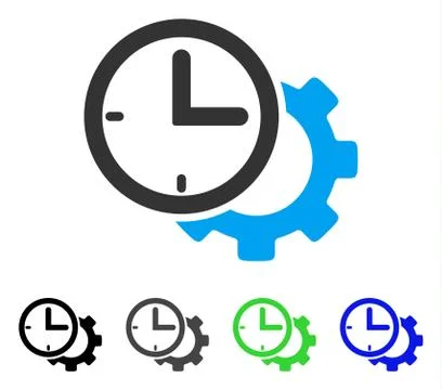 Time Setup Gear Flat Icon Stock-Illustration