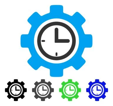 Time Setup Gear Flat Icon Stock-Illustration
