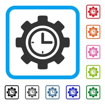Time Setup Gear Framed Icon Stock-Illustration