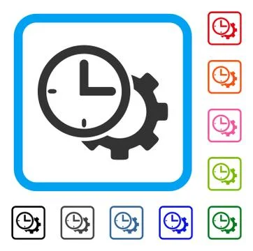 Time Setup Gear Framed Icon Stock-Illustration