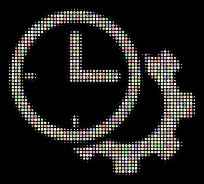 Time Setup Gear Halftone Mosaic of Circles Stock-Illustration