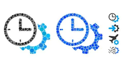 Time Setup Gear Mosaic Icon of Round Dots Stock-Illustration